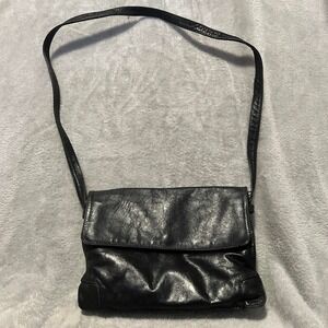 Enjoy Easy Leather Crossbody Bag Flap Shoulder Bag Black Purse